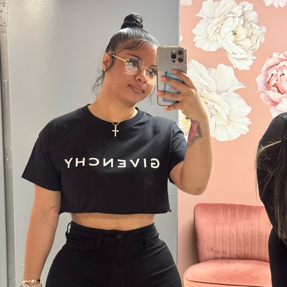 Givenchy Black Logo Crop Top